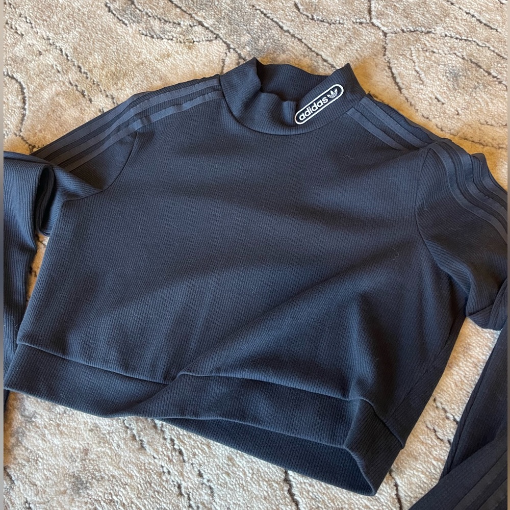Adidas cropped mock-neck long sleeve